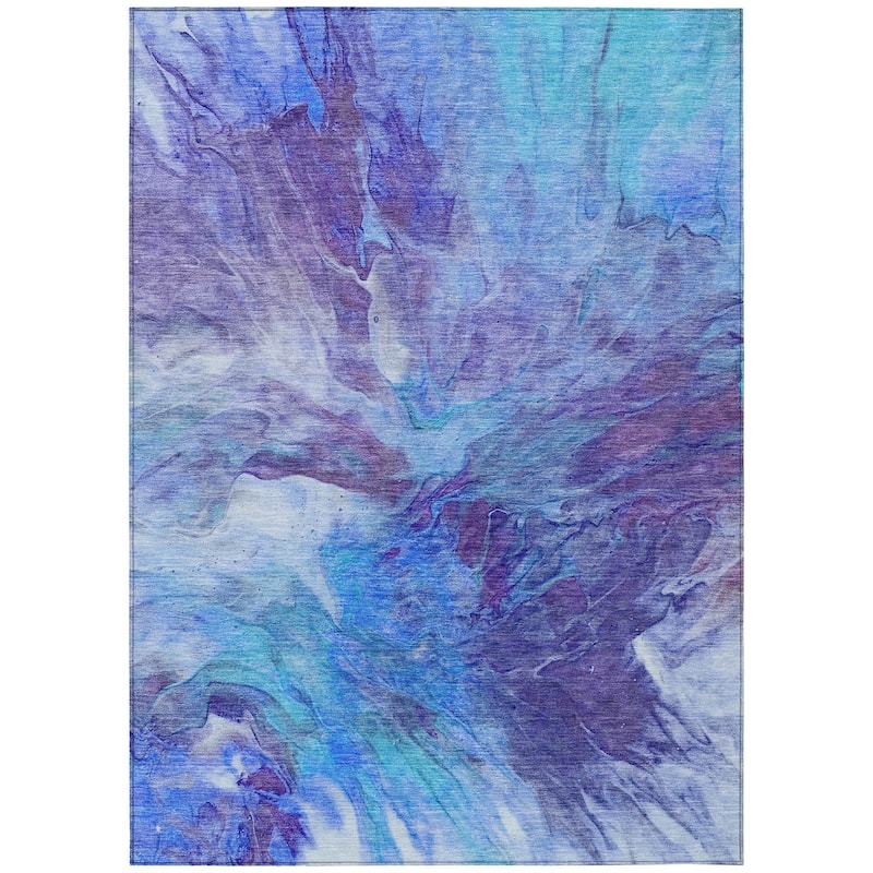 Machine Washable Indoor/ Outdoor Chantille Contemporary Splash Rug