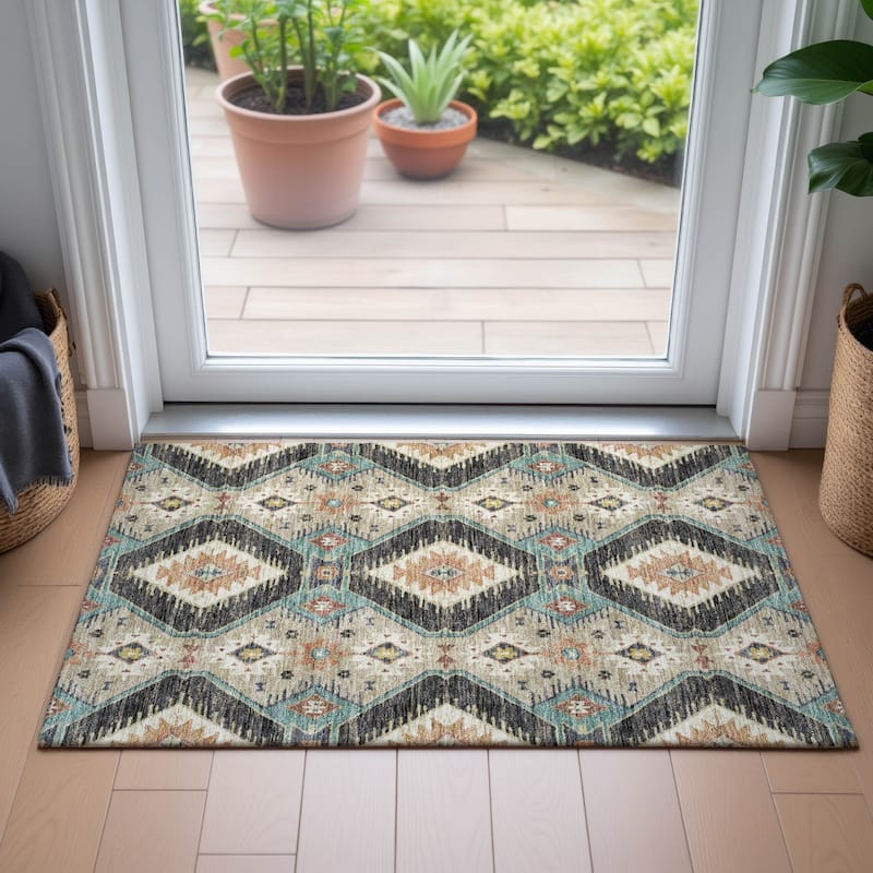 Machine Washable Indoor/Outdoor Southwest Global Chantille Rug
