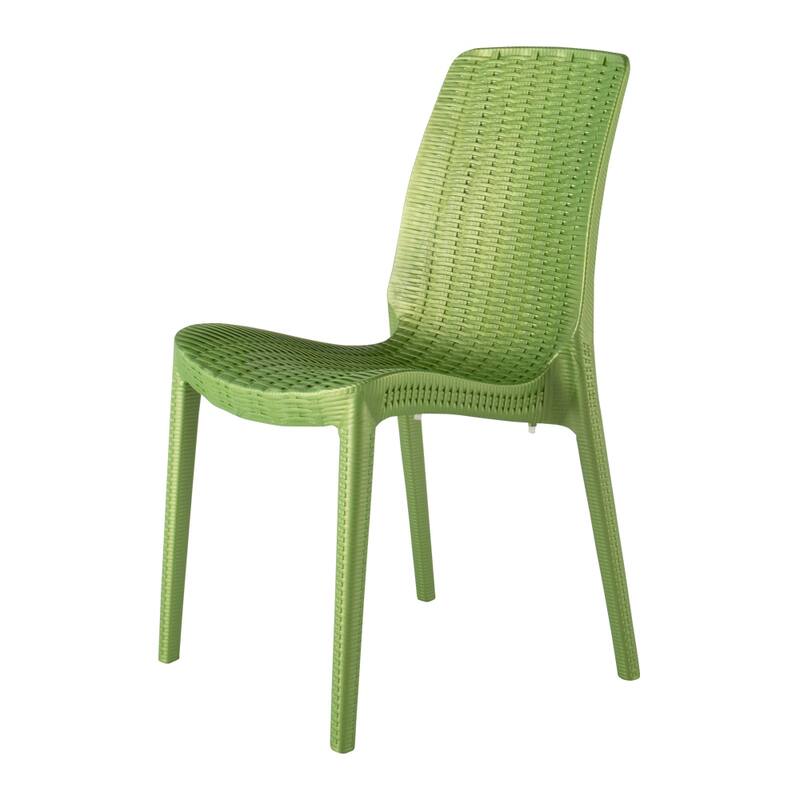 Rue Resin Stackable All-Weather Patio Dining Chairs, Set of 4