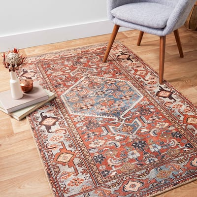 Alexander Home Dhanya Traditional Distressed Printed Area Rug
