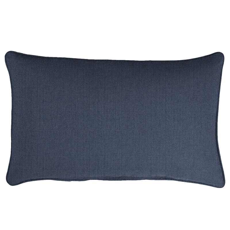 Sunbrella Canvas Indoor/Outdoor 13x20 Corded Lumbar Pillow (Single) - 13 in H x 20 in W x 6 in D - Canvas Navy