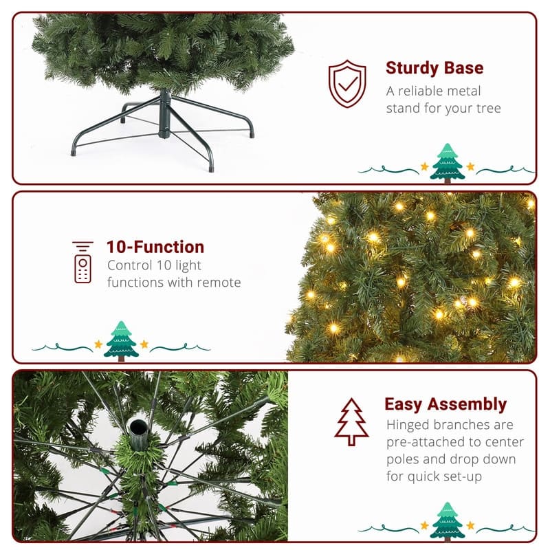 10 ft. 1200 Lights with Colorful 10 Modes Christmas Tree - N/A