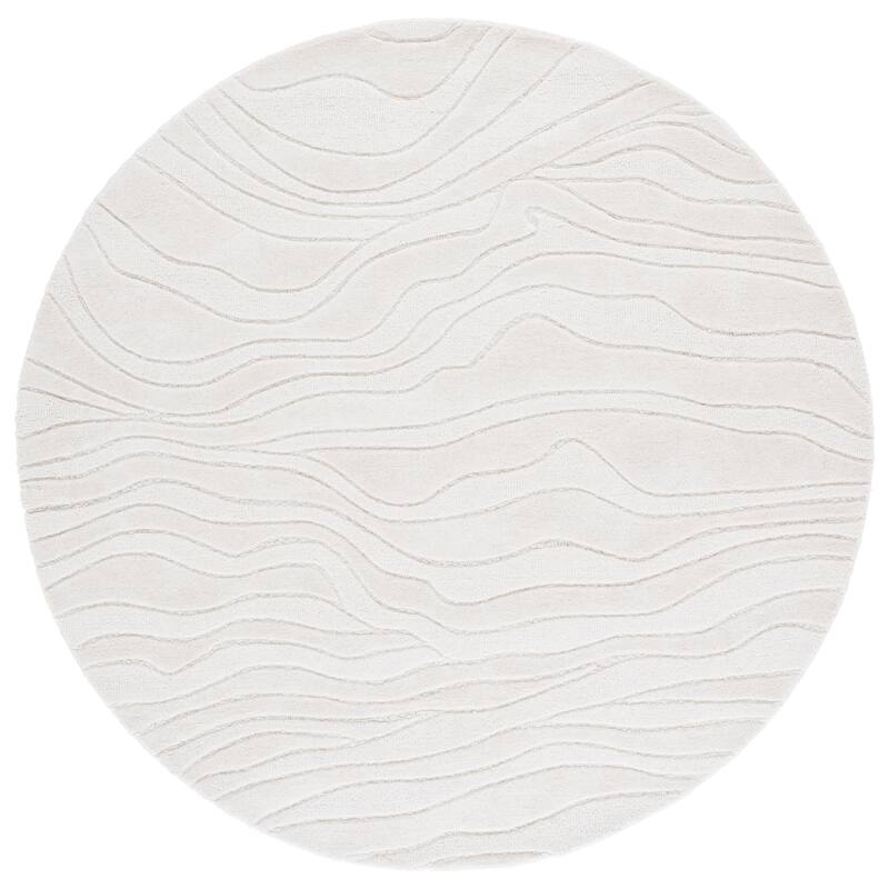 SAFAVIEH Handmade Rodeo Drive Jayde Mid-Century Modern Wool Rug - 6' Round - Ivory