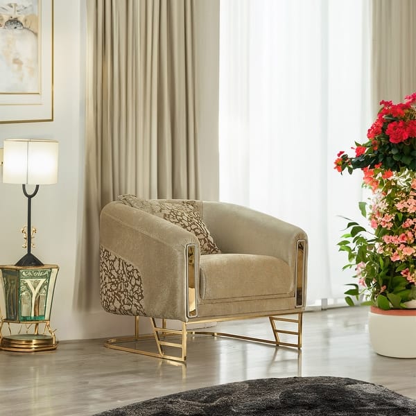 slide 2 of 17, Renillo Upholstered Velvet Accent Chair Beige
