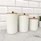 preview thumbnail 12 of 19, White Ceramic Country Cottage Decorative Jar (Set of 3) - S/3 6.75", 8.5", 9.25"H