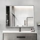 preview thumbnail 45 of 66, Rectangle Metal Framed Beveled Edge Bathroom Vanity Mirror 32"W x 24"H - Black