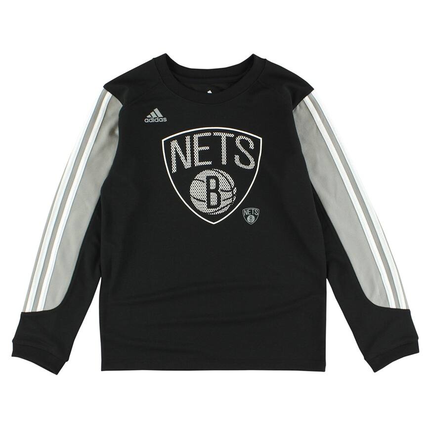 Shop Adidas Boys Brooklyn Nets Prestige Long Sleeve Shirt Black Black White Grey Youth Small Overstock 22615907