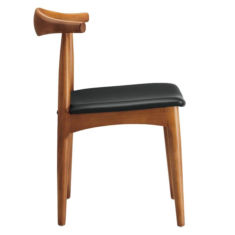 Tracy Leatherette and Wood Mid-century Dining Chairs (Set of 4)