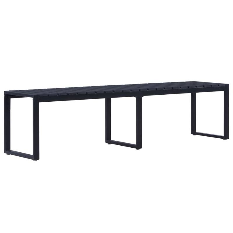 vidaXL Garden Bench Black PS board, iron 47.4 in Built Tough - Black (1)