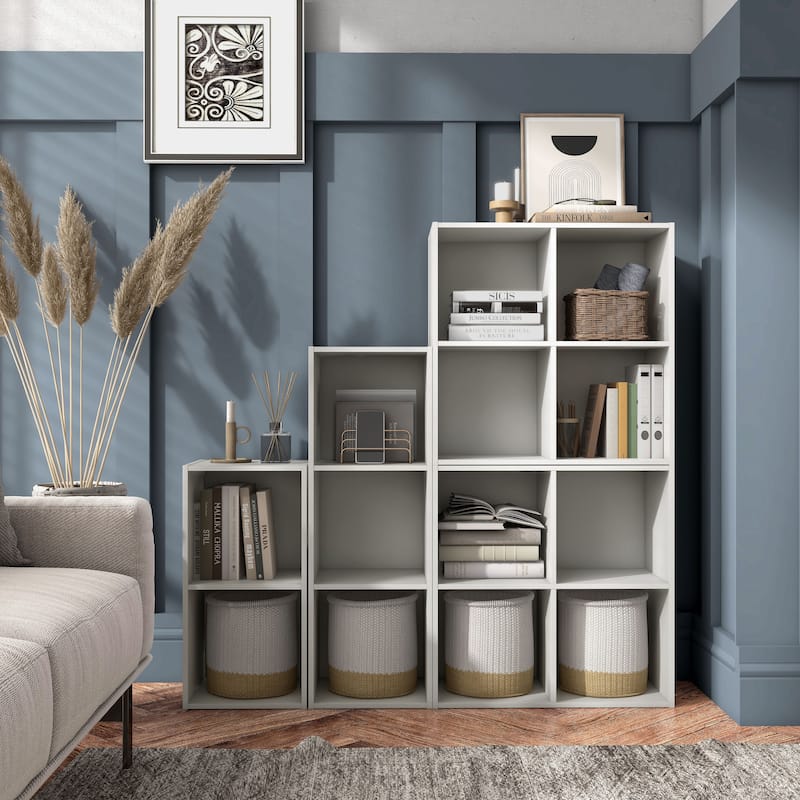 DH BASIC Modern Wood Customizable Stackable Storage Organizer - Cube Shelves, Drawer Cabinet, Bookcase with Doors by Denhour