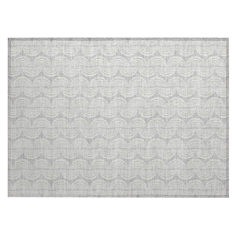 Machine Washable Indoor/ Outdoor Wavy Modern Chantille Rug
