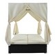 preview thumbnail 14 of 25, Outdoor Adjustable Patio Wicker Sunbed Daybed with Cushions and Canopy