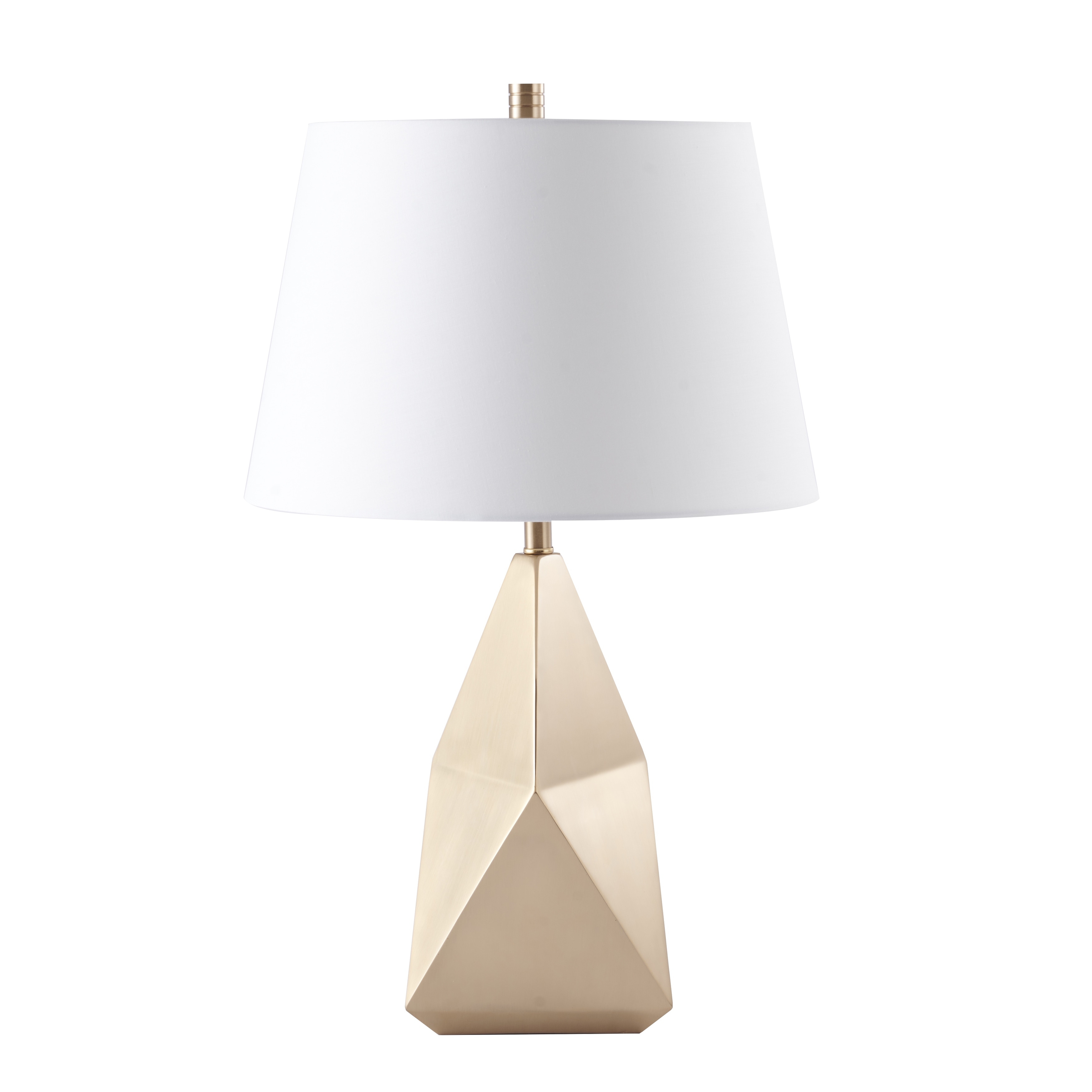 1 Light Gold Table Lamp with a White Drum Shade - Bed Bath