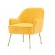 preview thumbnail 3 of 5, Moda Modern Soft Velvet Material Yellow Ergonomics Accent Chair Yellow