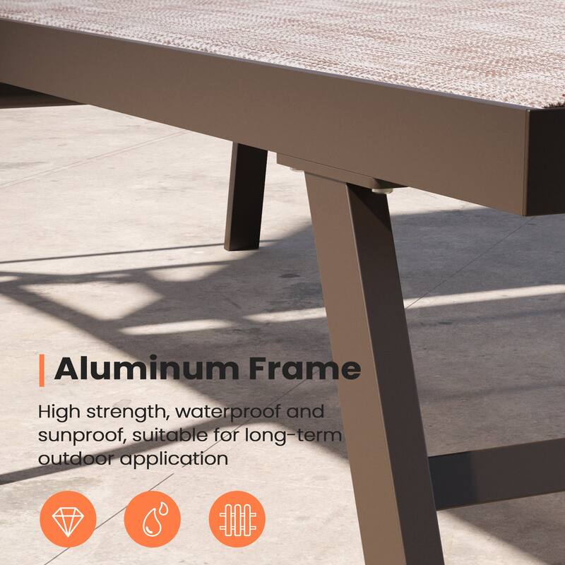 Pellebant Outdoor Patio Aluminum Adjustable Chaise Lounge Chair