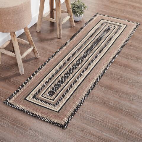 Sawyer Mill Charcoal Creme Jute Rug/Runner Rect w/ Pad 24x78 - 3'6"