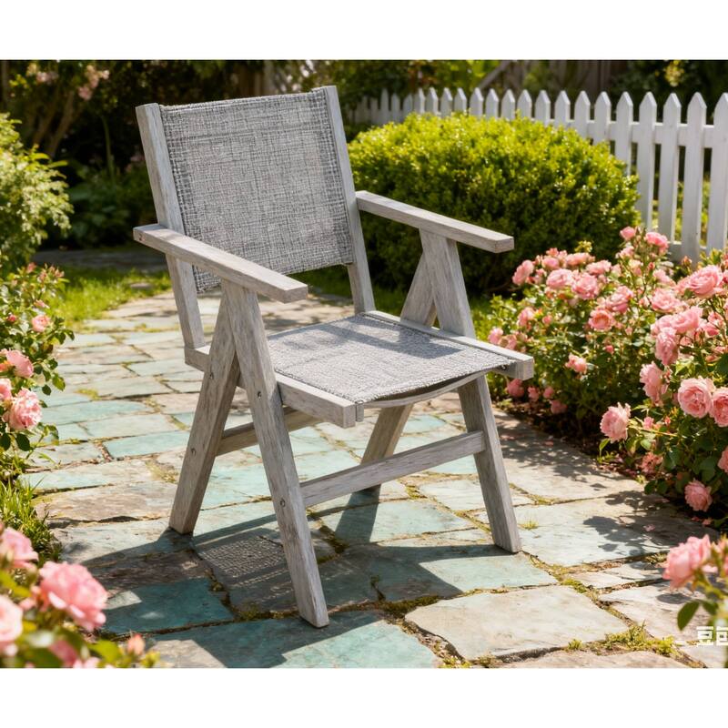 Rossetta Outdoor All-Season Woven Checkered Design Weather-Resistant Chair