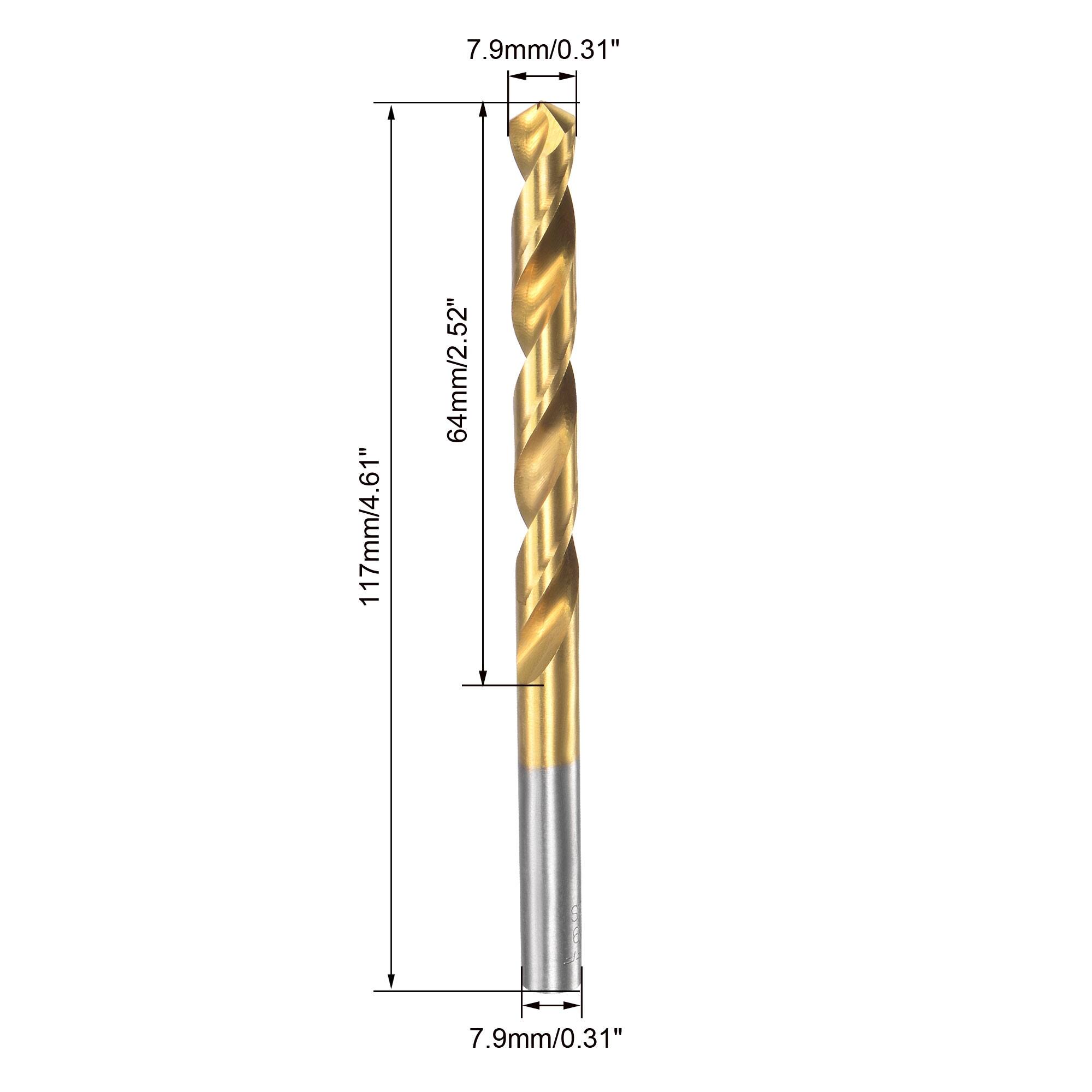 HSS Straight Shank Twist Drill Bit Fully Ground Titanium Coated Drilling Hole Tool