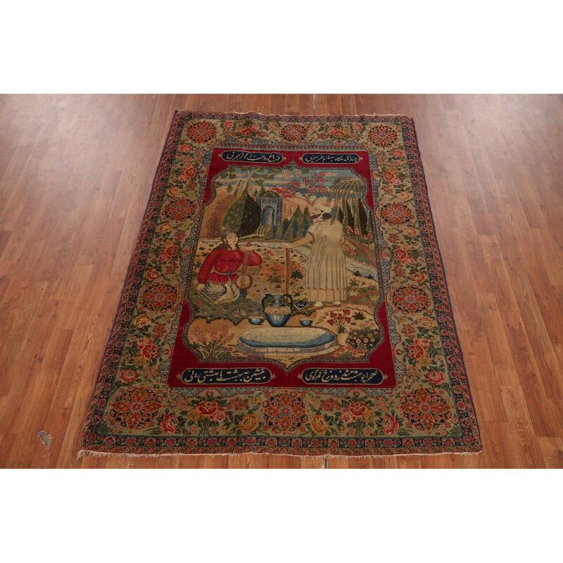 Pre-1900 Antique Masterpiece Vegetable Dye Tabriz Persian Rug - 4'7" x 6'4"