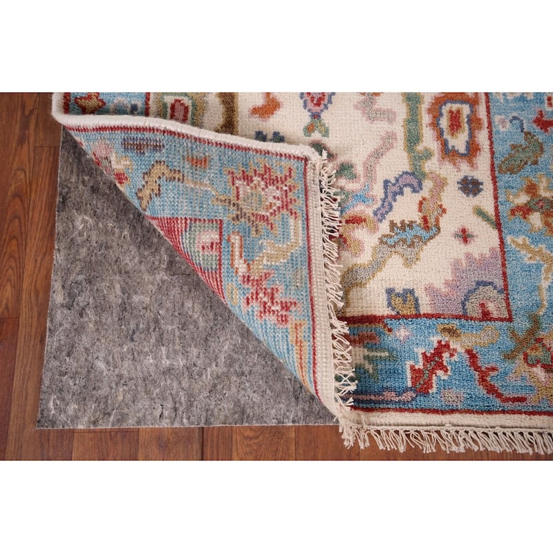 Ivory Oushak Indian Accent Rug Hand-Knotted Wool Carpet - 2'6"x 5'9"