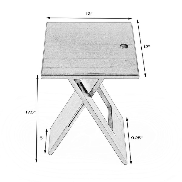 Handmade Butler Hammond Natural Wood Folding Table (India)