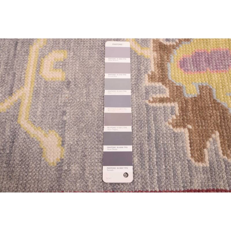 ECARPETGALLERY Hand-knotted Modern Oushak Grey Wool Rug - 8'11 x 11'11