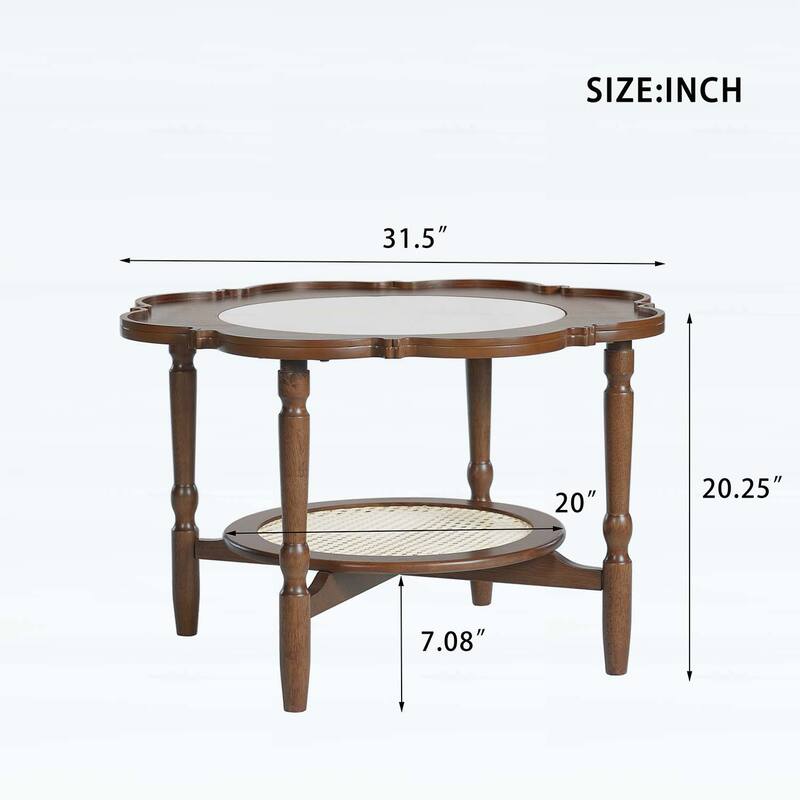 Coffee Table with Petal Shape,White Crackle Glass,Perfect for Modern Living