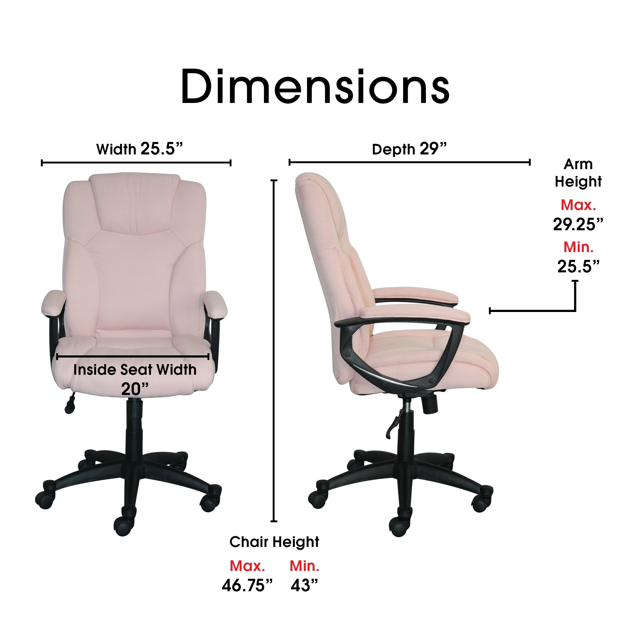 Serta Style Hannah Ii Office Chair Microfiber Pink Overstock 20893067