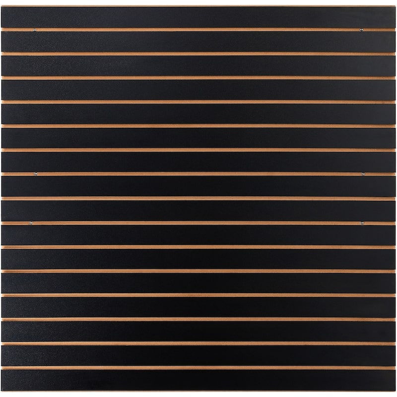 Slatwall Panels, Black Garage Wall Panels, Heavy Duty Garage Wall Organizer Panels Display for Retail Store, Garage Wall - 24"H x 48"L (Set of 2 Panels) - MDF