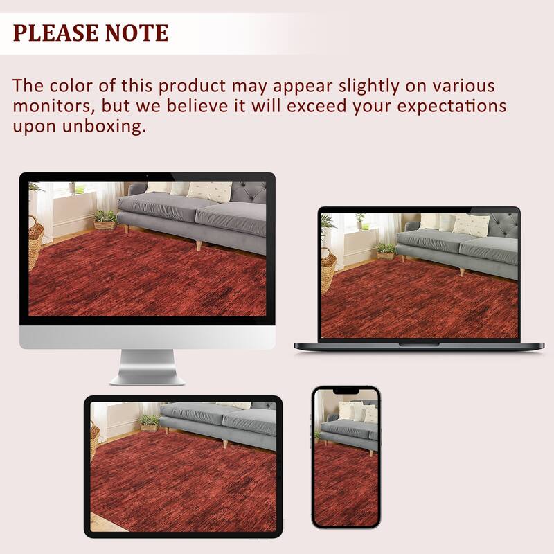 Rugs for Living Room Modern Abstract Area Rug Non-Slip Low Pile Accent Rug Soft Foldable Solid Rug