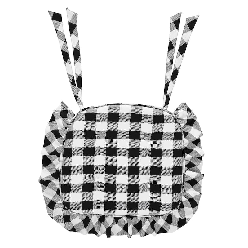 Annie Buffalo Check Ruffled Chair Pad