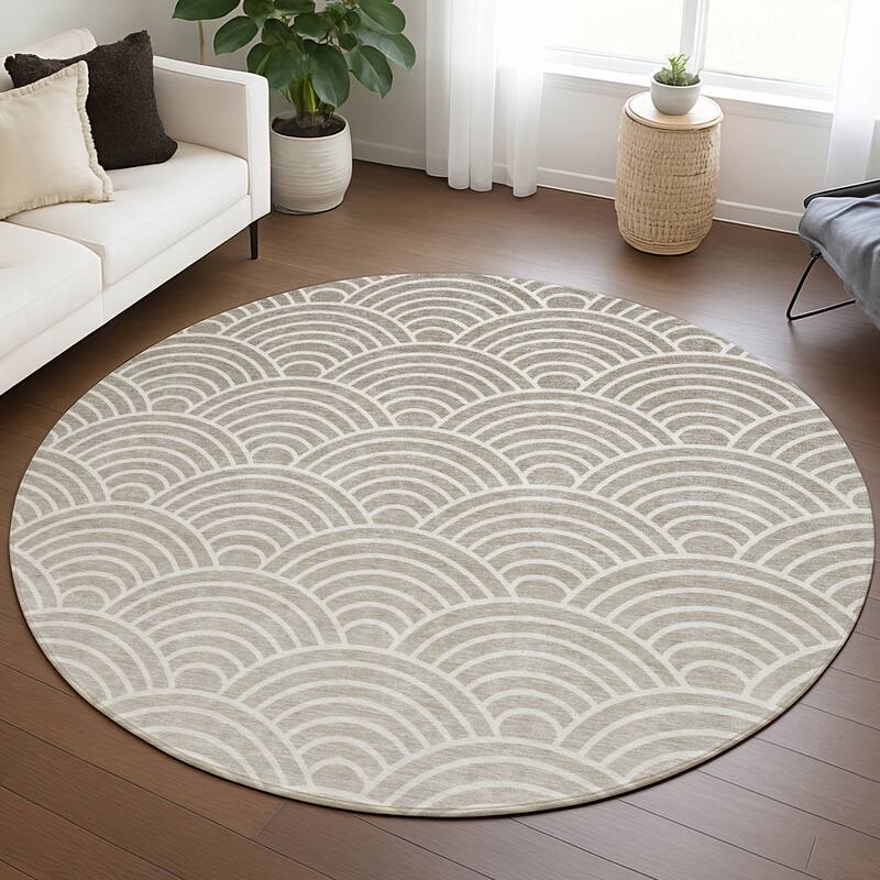 Machine Washable Indoor/ Outdoor Contemporary Poppy Chantille Rug