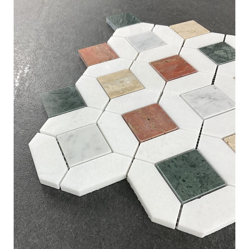 Eclipse Mix Colors Marble Floor and Wall Tile - 1 Case (10 Sheets)