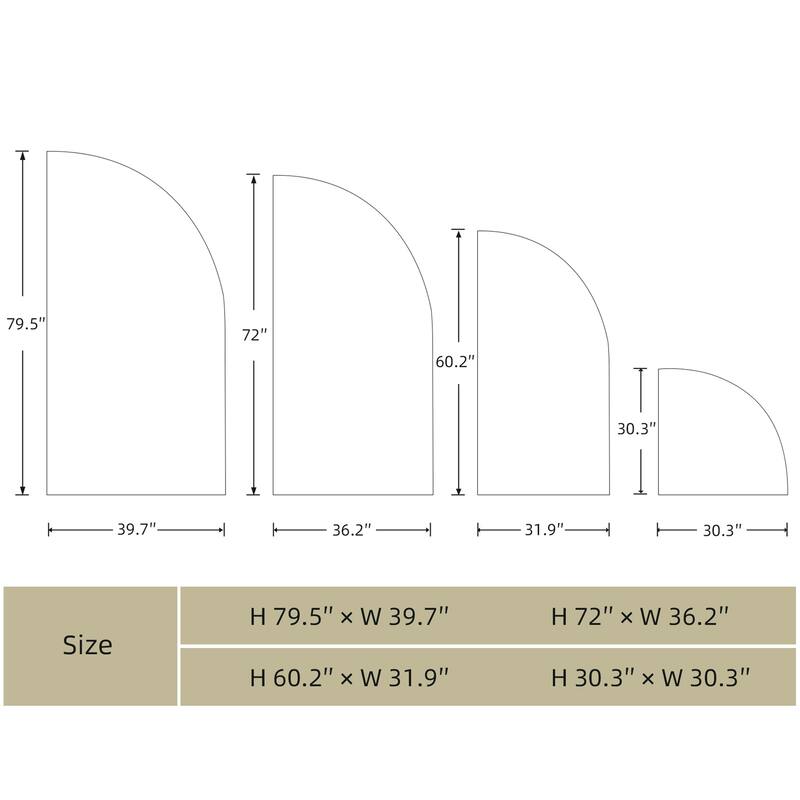 Set Of 4 Wedding Arch Cover Half Moon Shape Backdrop Fabric Double-Sided Arch Backdrop Stands Cover