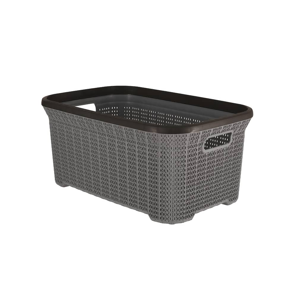 1.15 Bu / 40 L Wicker Laundry Basket, Grey - Capacity: 50l