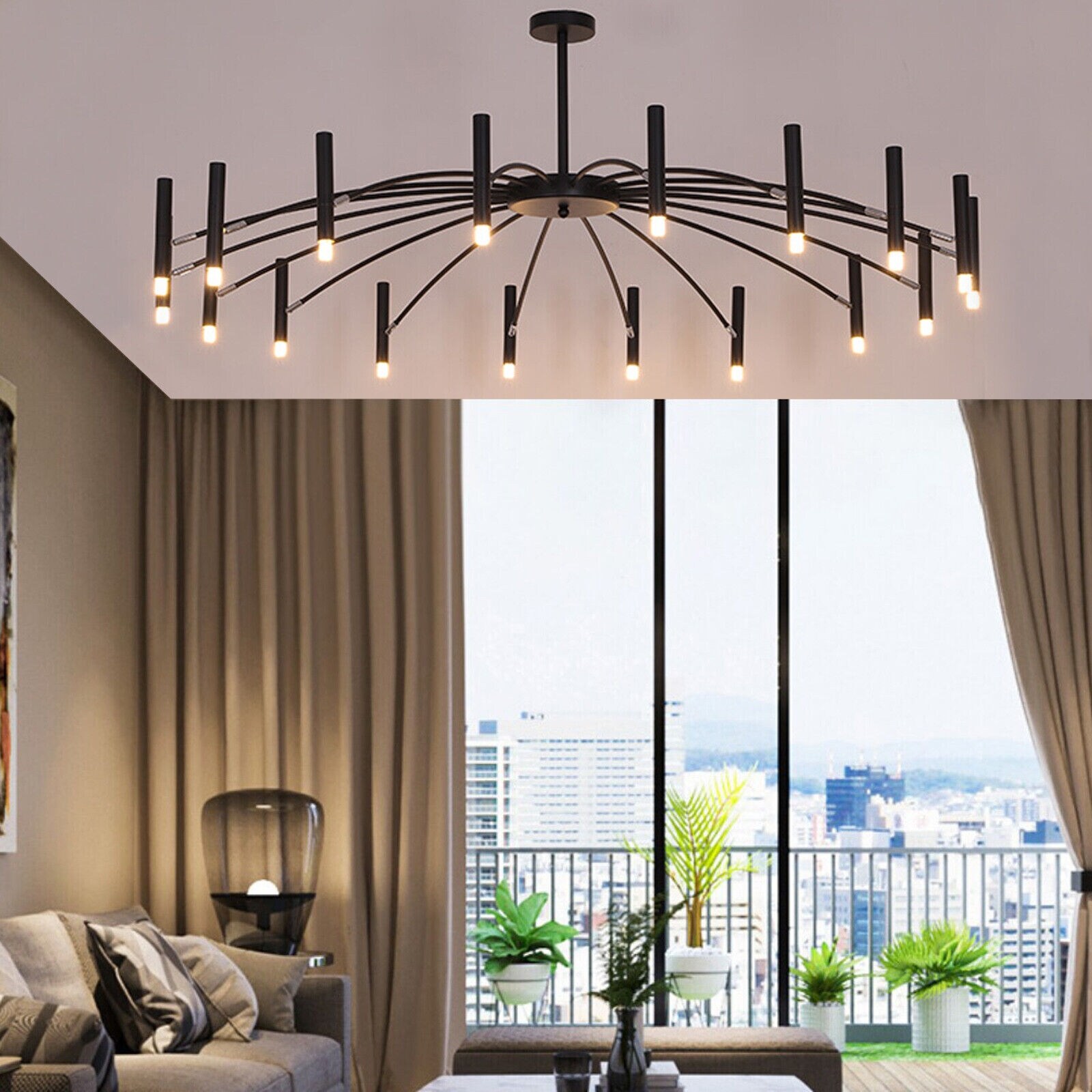 Black sales branch chandelier