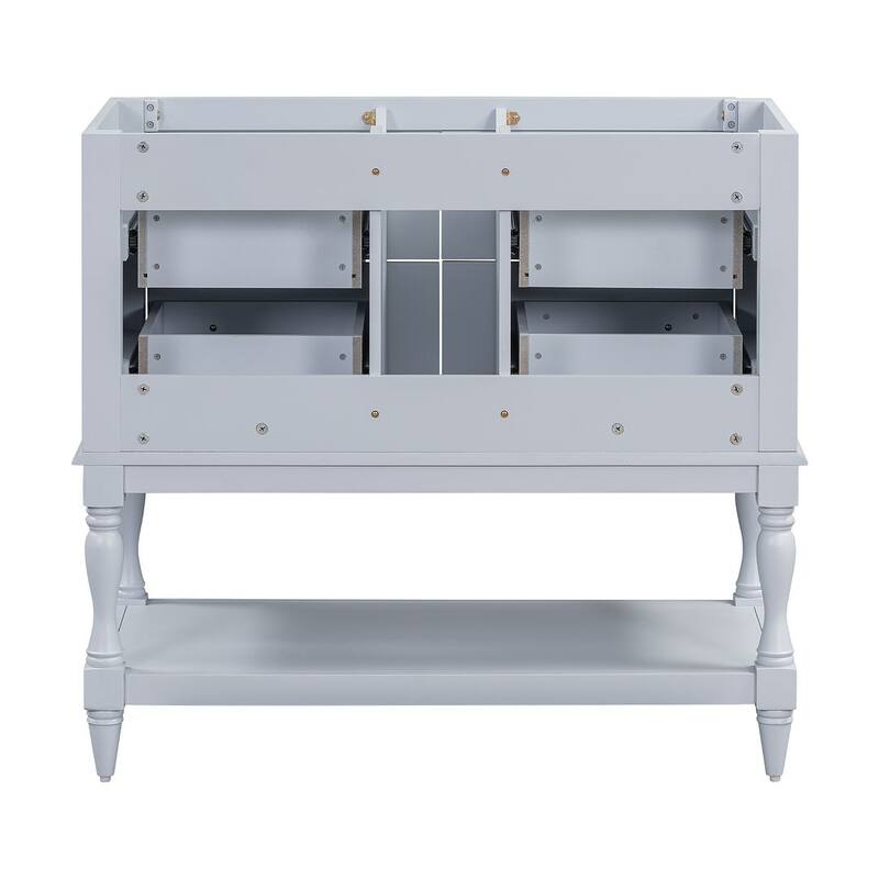 35'' Wall Mounted Bathroom Mirror Cabinet with Adjustable Shelves and Open Storage