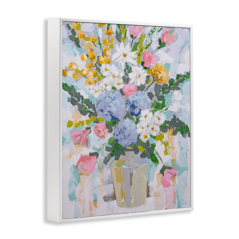 Stupell Pastel Abstract Bouquet Framed Giclee Art Design By Joan Curtis