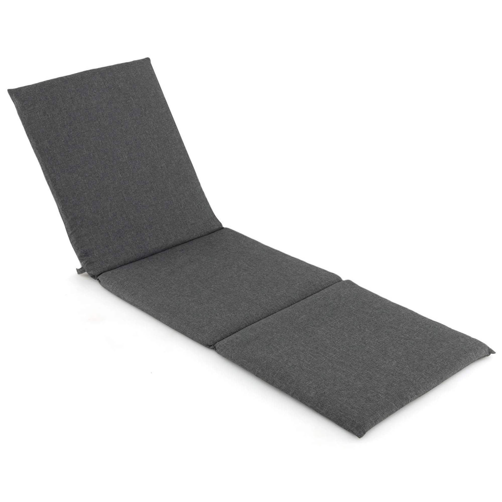 Costway 1/2 PCS Outdoor Chaise Lounge Cushion with Hook & Loop
