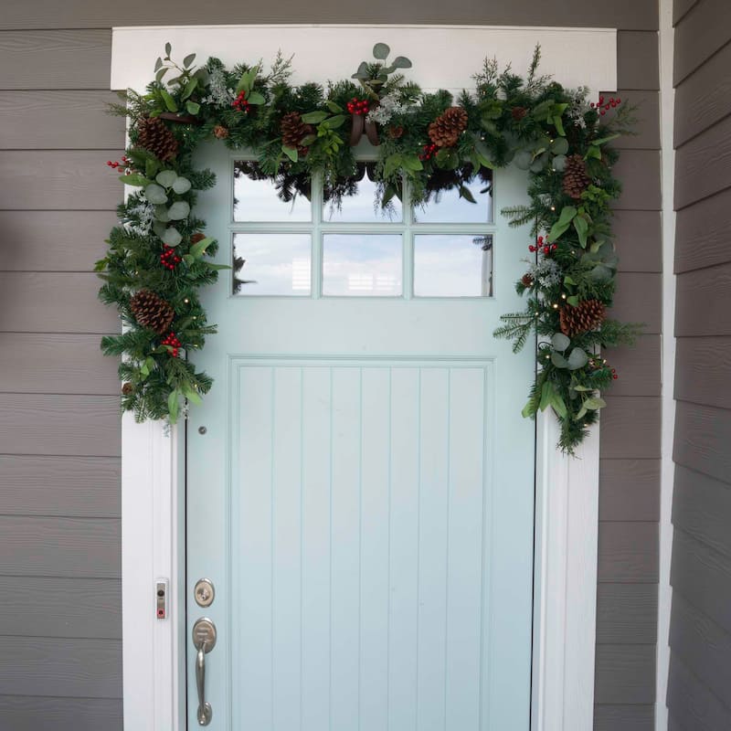 9 ft. Artificial Christmas Garland with Lights - Christmas Woods - 9 Foot