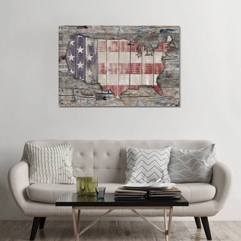 iCanvas "USA Map Unity And Hope" by Diego Tirigall Canvas Print - 32x48x1.5