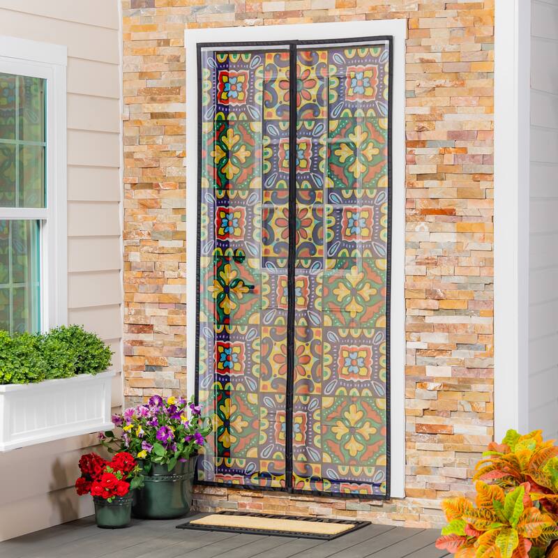 Talavera Magnetic Fabric Door Curtain