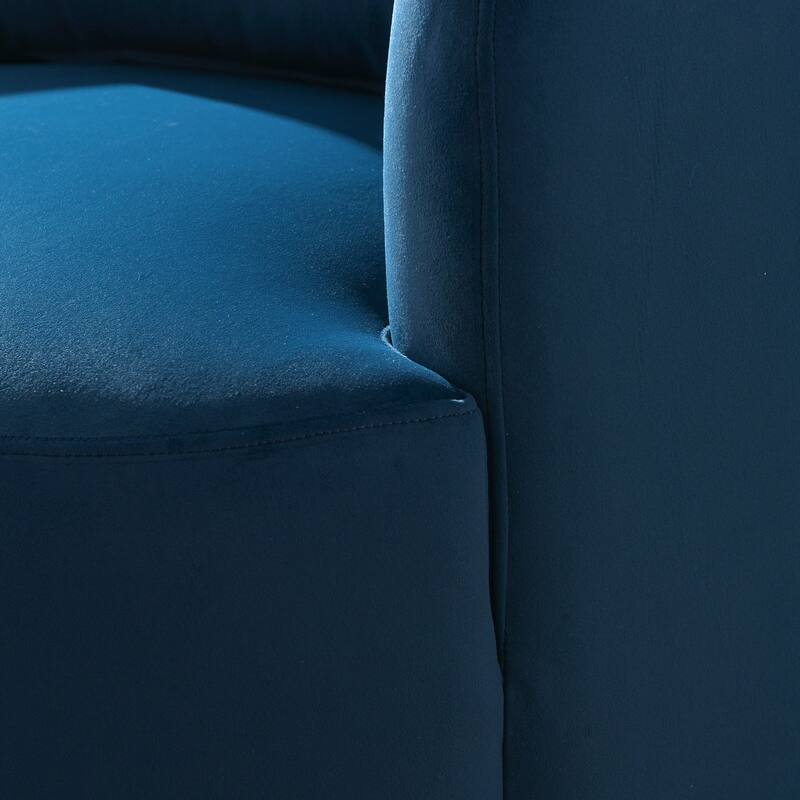 KINWELL 34" Wide Velvet Upholstered Swivel Accent Chair with Toss Pillow