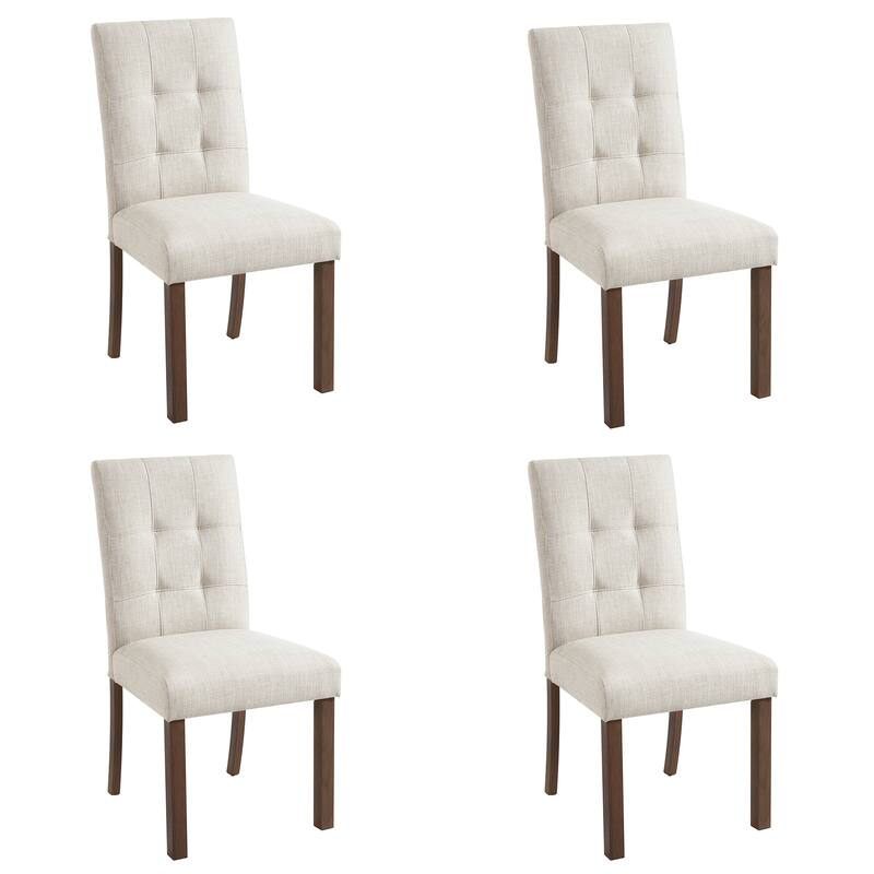 Roomfitters Upholstered Dining Chairs Set of 4, Fabric Kitchen Side Chairs with Solid Wood Legs, Dining Room Seating