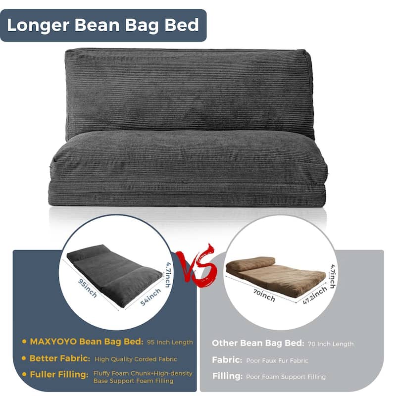 Corduroy Bean Bag Folding Sofa Bed
