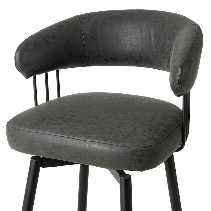 Glitzhome Modern 3-Piece Wooden Swivel Bar Stools & Height Adjustable Pub Table Set