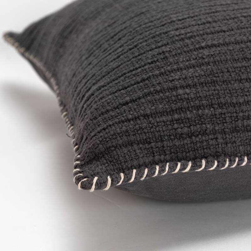 Rizzy Home Textured Stripe Woven Solid Throw Pillow Cover
