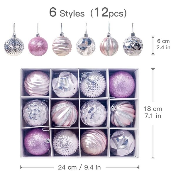 9 Pack 6cm Christmas Tree Ornaments Hanging Stars Xmas Decor 60mm 