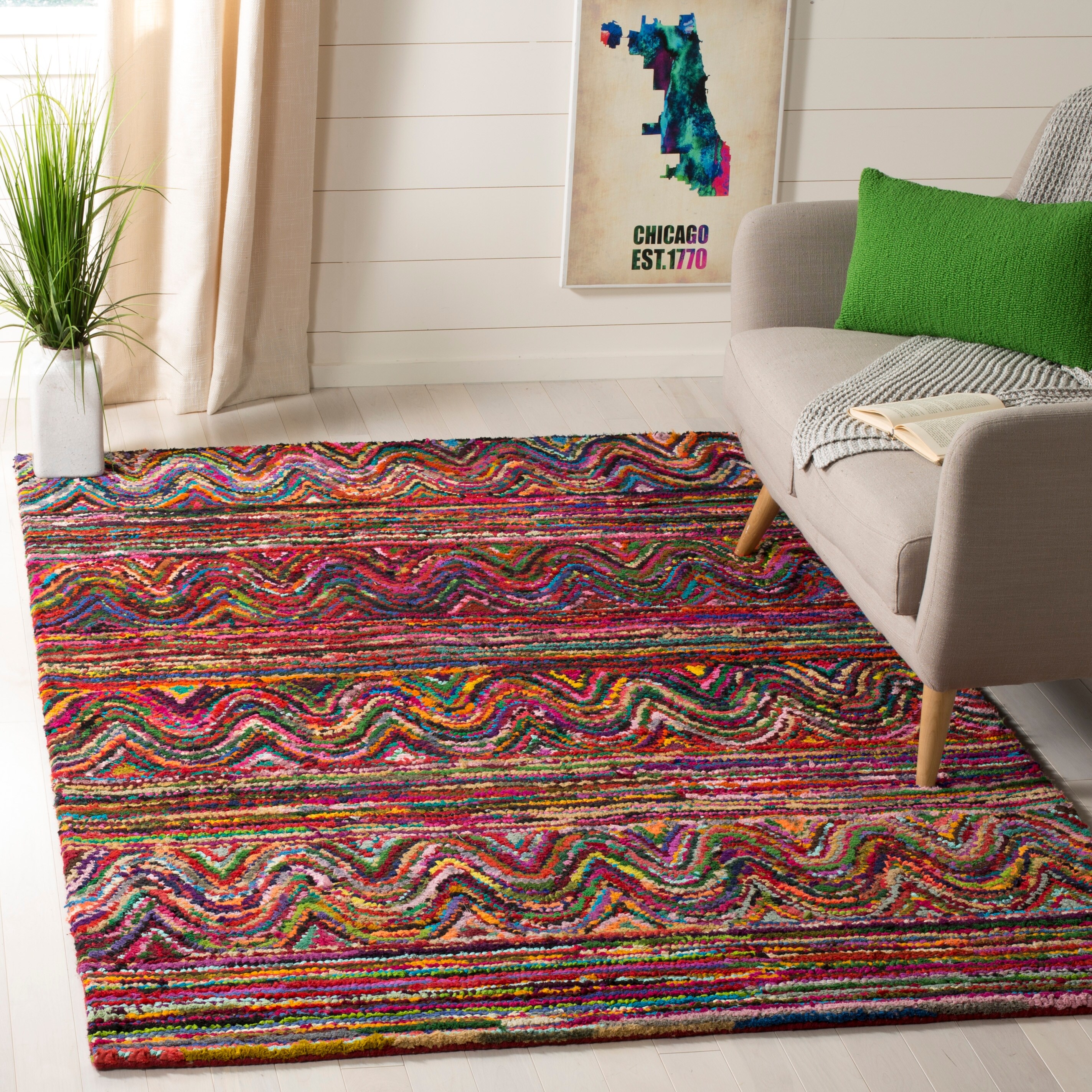 SAFAVIEH Handmade Nantucket Marulka Contemporary Cotton Rug