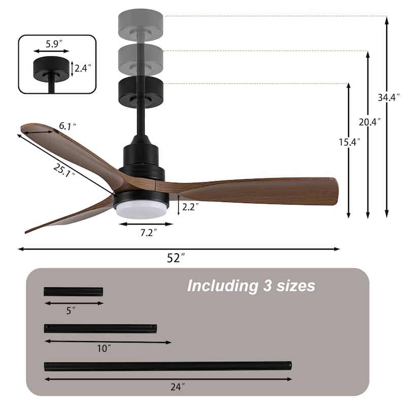Morden LED Ceiling Fan with Light and Remote